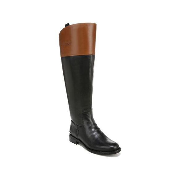 NWT FRANCO SARTO Womens Black Wide Calf Meyer Almond Riding Boot 10 M WC - Picture 1 of 4
